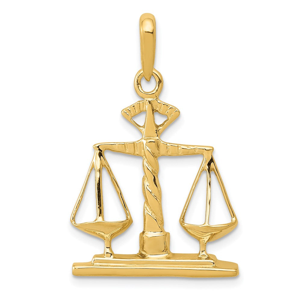 14k Scales of Justice Pendant, 29 x 19 mm