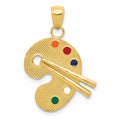 14k Multi-color Enameled Artist Palette Charm, 27 x 18 mm