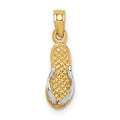 14k and White Rhodium 3-D Single Flip-Flop Pendant, 20 x 5 mm