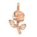 14k Rose-Gold Rose Charm, 21.5 x 11.5 mm