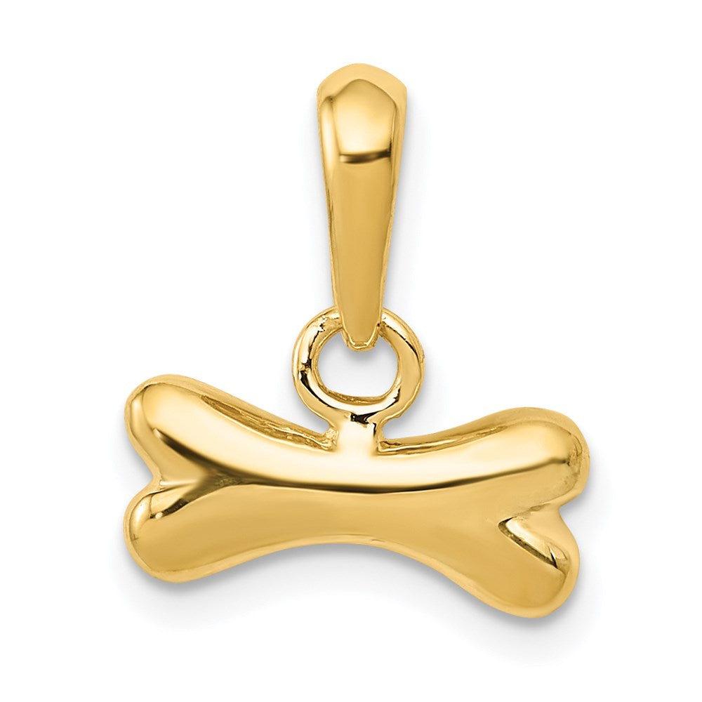 14k Dog Bone Pendant, 15 x 14 mm