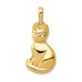 14k Cat Pendant, 31 x 14 mm