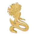 14k Large Polished and Satin Diamond-cut Mermaid Omega Slide, 41 x 26 mm