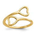 14k Double Heart Toe Ring, 0.84 g