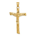 14k Rugged Tree Crucifix Pendant, 60 x 30 mm