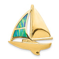 14K Lab Created Opal Sailboat Omega Slide, 28 x 24 mm