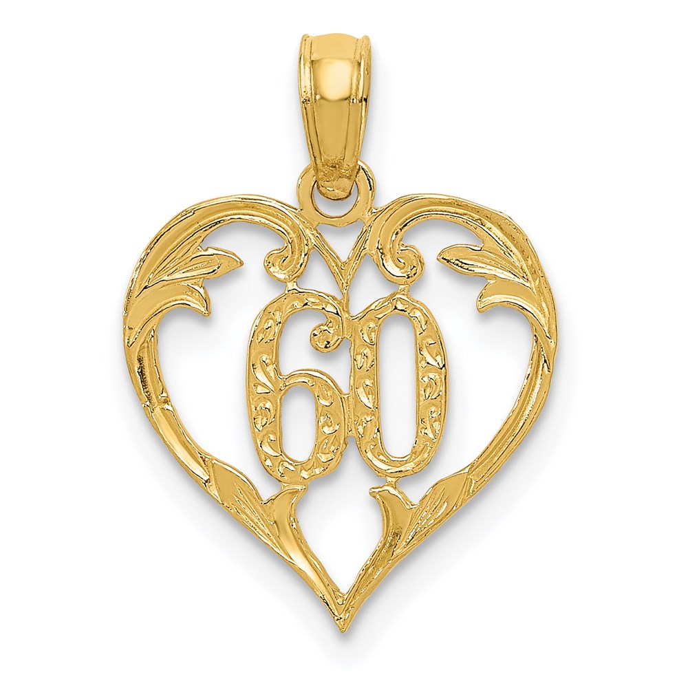 14k 60 Heart Pendant, 17 x 13 mm