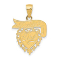 14k DADDYS GIRL Heart with Banner Pendant, 23 x 18 mm
