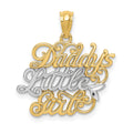 14k and White Rhodium DADDYS LITTLE GIRL Pendant, 22 x 21 mm