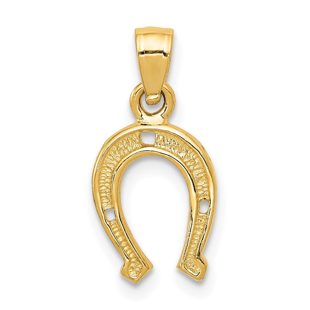 14K Horseshoe Pendant, 20 x 10 mm