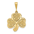 14k Trinity Clover Pendant, 30 x 20 mm