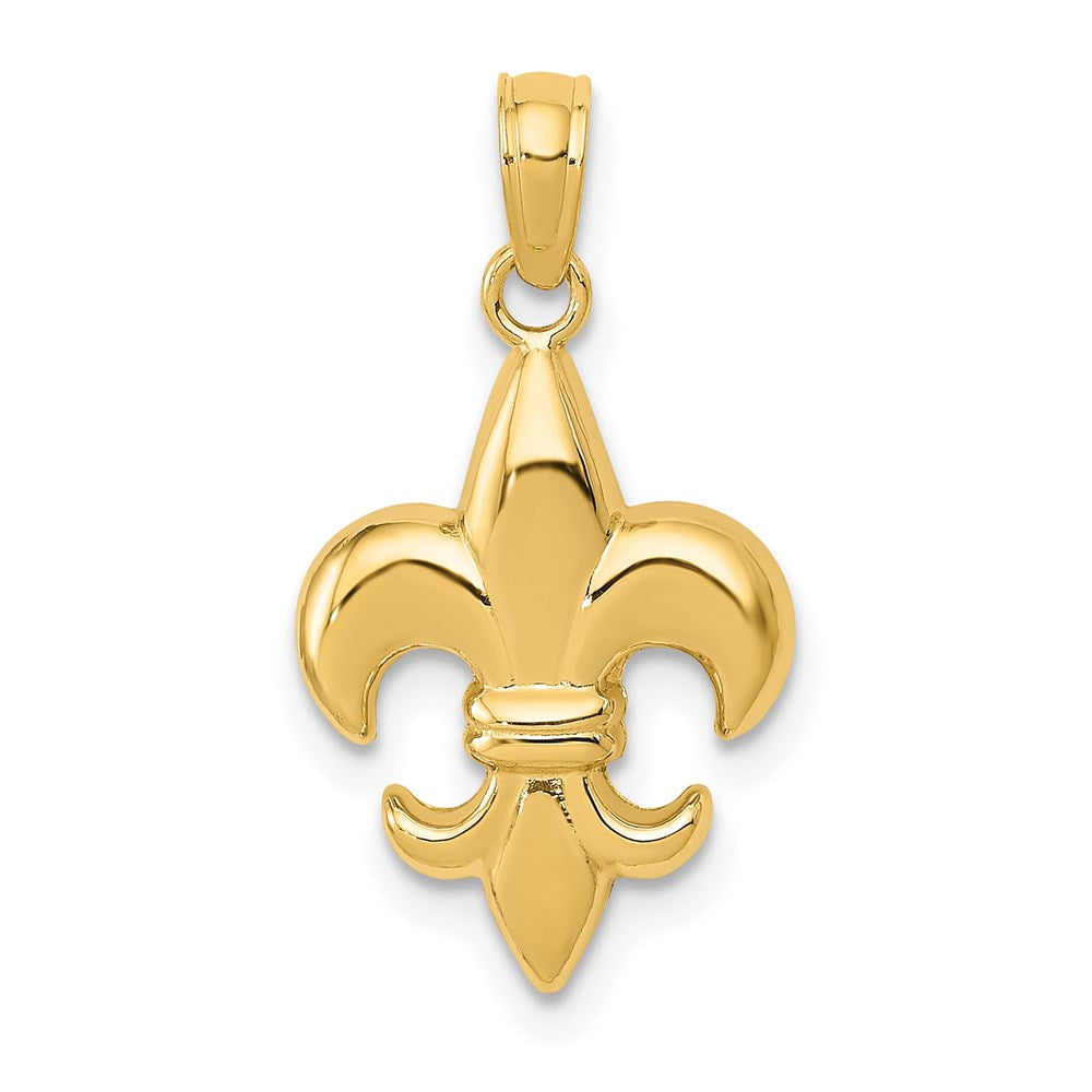 14k Small Fleur-De-Lis Pendant, 20 x 10 mm
