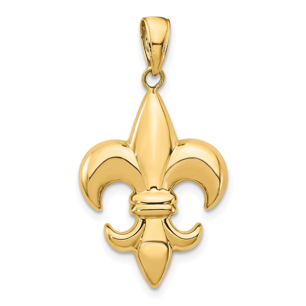 14k Medium Fleur-De-Lis Pendant, 30 x 18 mm