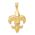 14k Large Fleur-De-Lis Pendant, 45 x 25 mm