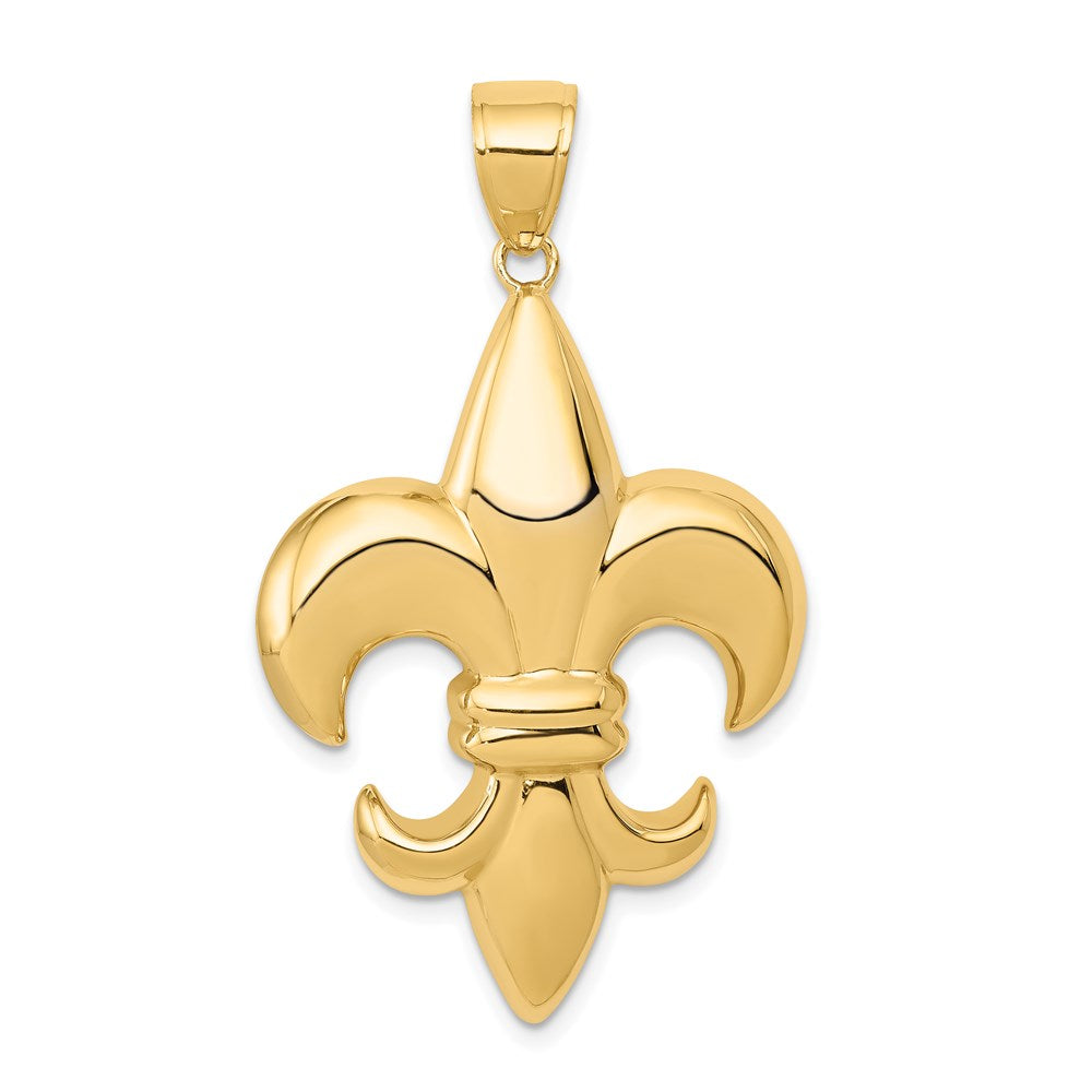 14k Large Fleur-De-Lis Pendant, 45 x 25 mm