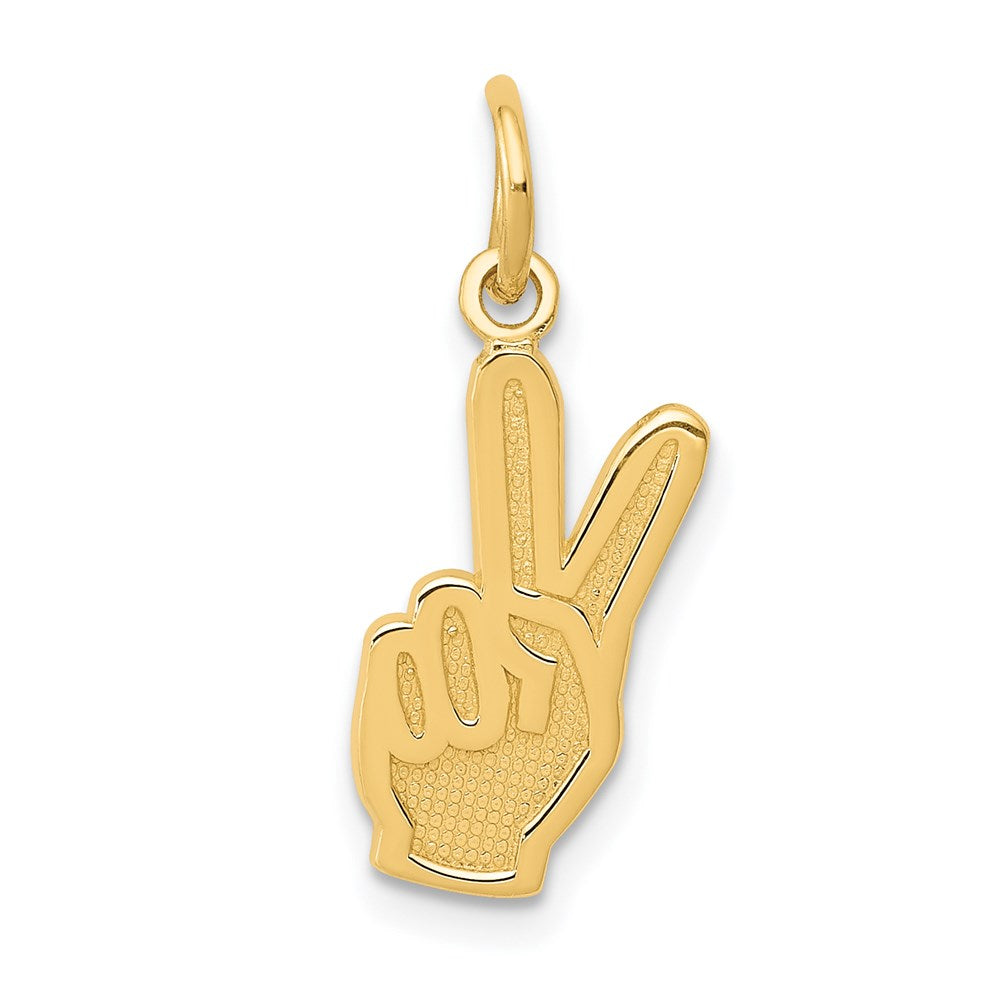 14k Peace Sign Hand Charm, 20 x 8 mm