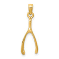 14k Wishbone Pendant, 20.9 x 7.7 mm