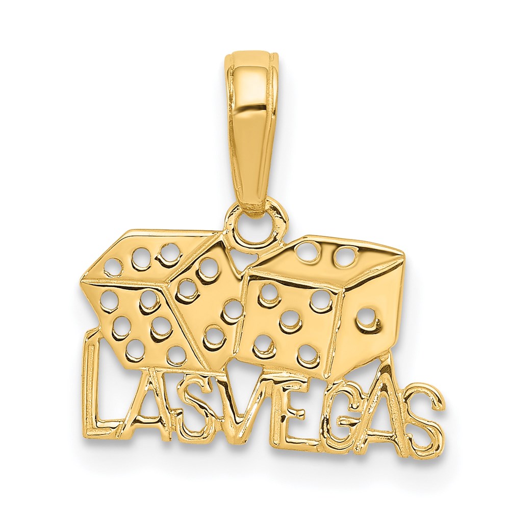 14k LAS VEGAS with Dice Pendant, 14 x 15 mm