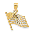 14K Cut-out American Flag Pendant, 23 x 15 mm