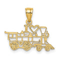 14k I HEART Train Engine Charm, 10.4 x 19.7 mm