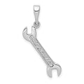 14k White Gold 3-D Wrench Pendant, 35 x 10 mm