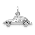 14k White Gold Car Charm, 12 x 20 mm
