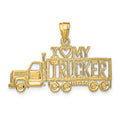 14k I HEART MY TRUCKER Truck Pendant, 20 x 30 mm