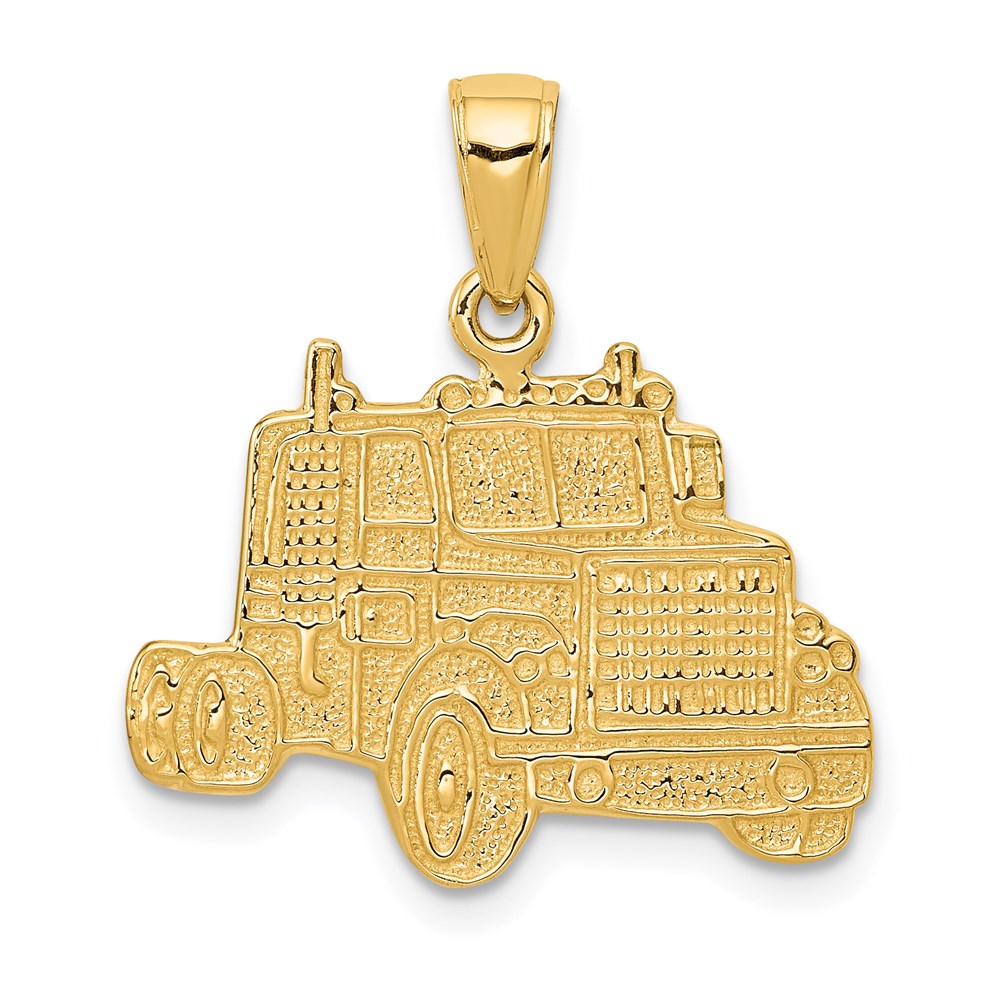 14k Semi Truck Cab Pendant, 20 x 25 mm