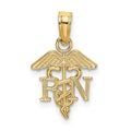 14K RN Registered Nurse Caduceus Charm, 11.15 x 10.57 mm