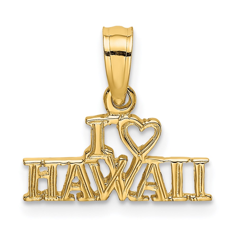 14k I HEART HAWAII Charm, 12.55 x 14.3 mm