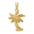 14k Palm Tree Pendant, 26.5 x 17 mm