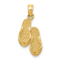 14k  3-D Flip Flops Pendant, 22 x 10 mm