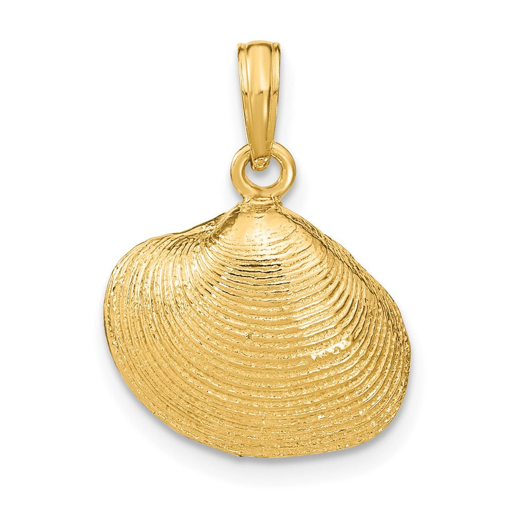14k Medium Clam Shell Pendant, 21 x 16 mm