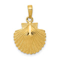 14k Scallop Shell Pendant, 24 x 15 mm
