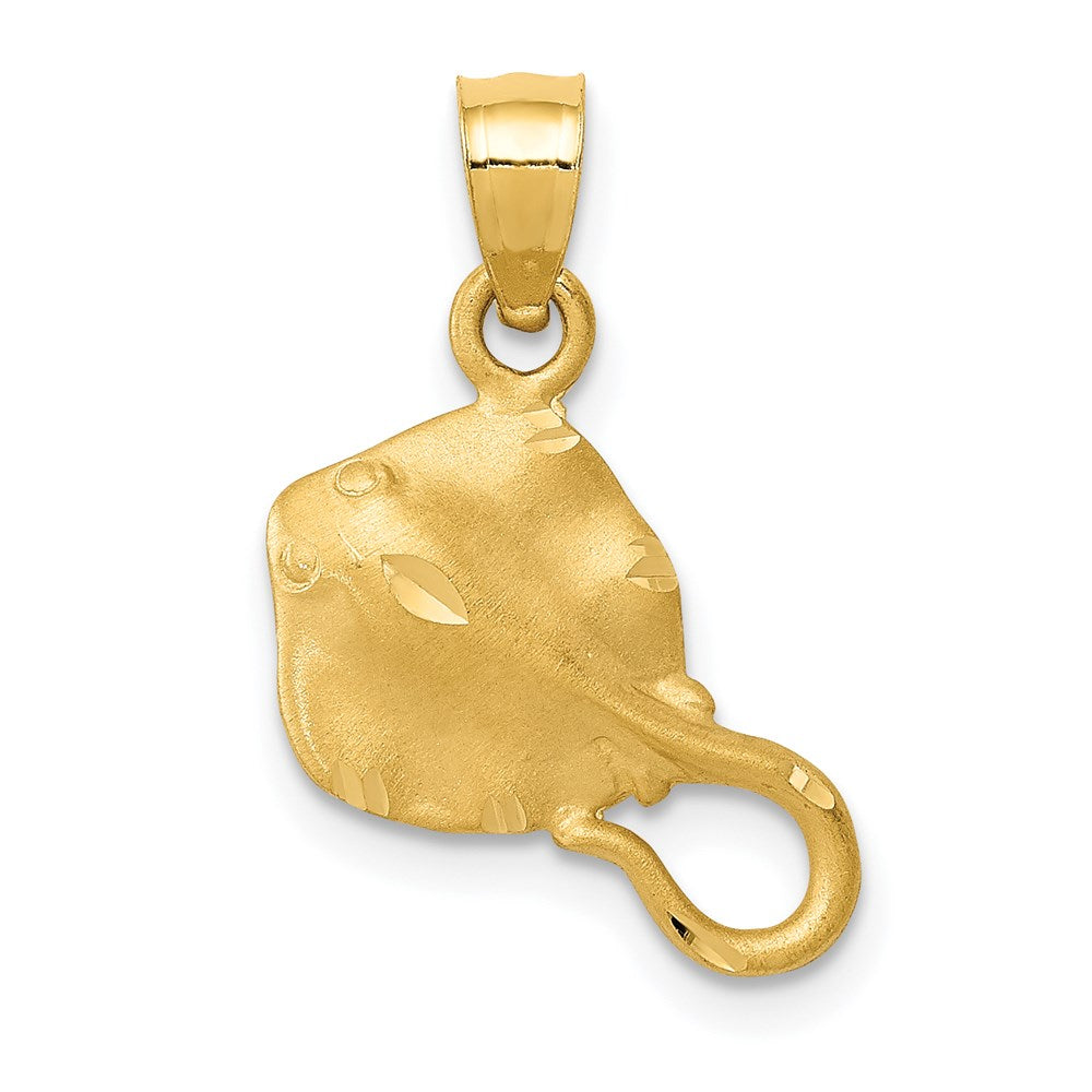 14K Stingray Pendant, 19 x 12 mm