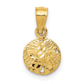 14K Sand Dollar Pendant, 15 x 8 mm