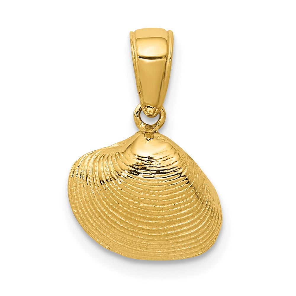14k Small Clam Shell Pendant, 16 x 12 mm