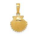 14k Scallop Shell Pendant, 17 x 11 mm