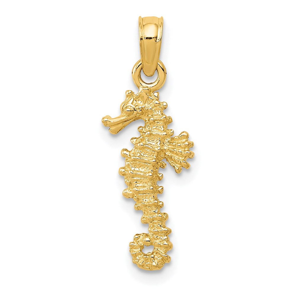 14k Seahorse Pendant, 22 x 8 mm