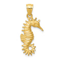 14K Seahorse Pendant, 26 x 11 mm