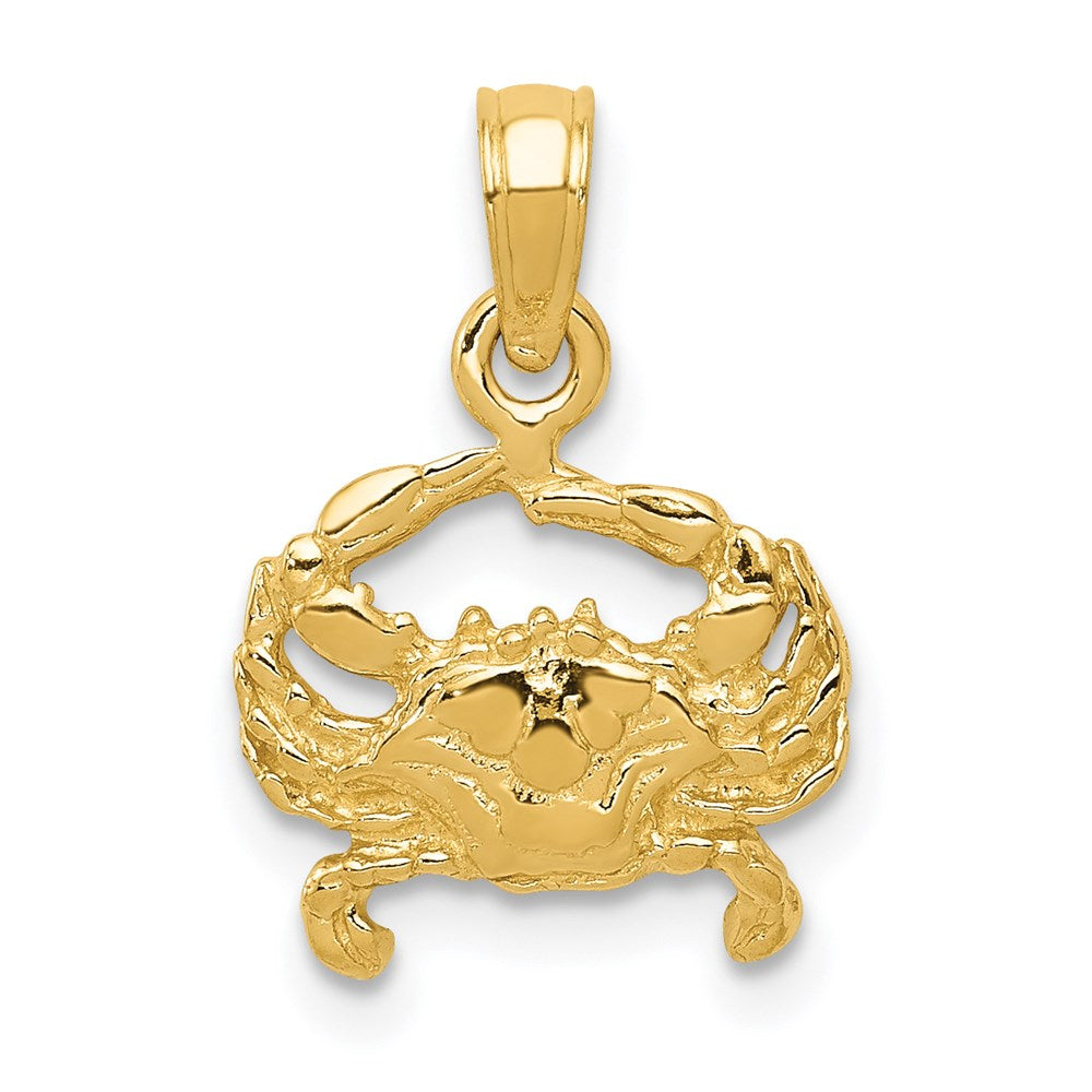 14k Small Crab Pendant, 16 x 11 mm