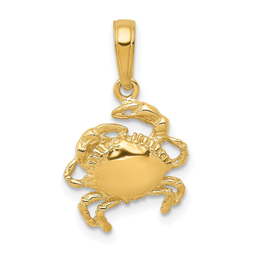 14k Crab Pendant, 19 x 11 mm