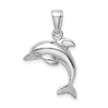 14k White Gold Jumping Dolphin Pendant, 16.2 x 19.1 mm