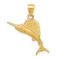 14K Sailfish Pendant, 25 x 25 mm