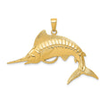 14k Large Marlin Pendant, 38 x 46 mm