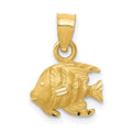 14K Bannerfish Pendant, 16 x 10 mm
