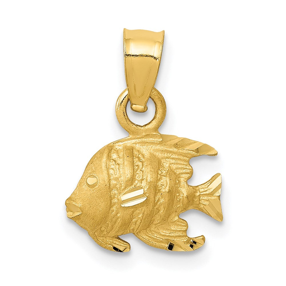 14K Bannerfish Pendant, 16 x 10 mm