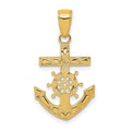 14k Mariner's Cross Pendant, 25 x 15 mm