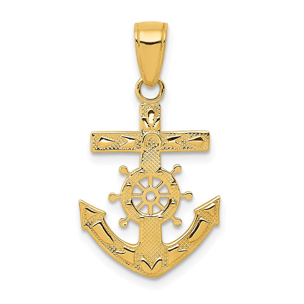 14k Mariner's Cross Pendant, 25 x 15 mm