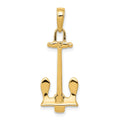 14K 3-D Navy T-Bar Anchor Pendant, 27 x 11 mm